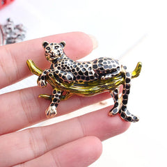 Luxury Leopard Brooch | Designer Animal Brooch in Gold Finish – The Mirage Fashion
