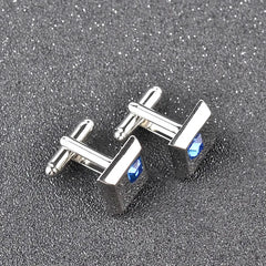 The Square Blue & White SS Cufflinks