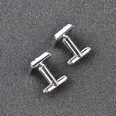 The Square Blue & White SS Cufflinks