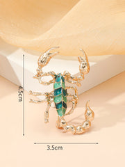 Mirage -Bold Scorpion Brooch in Gold with Teal Enamel – Unique Zodiac-Inspired Statement Pin for Women
