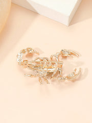 Mirage -Bold Scorpion Brooch in Gold with Teal Enamel – Unique Zodiac-Inspired Statement Pin for Women