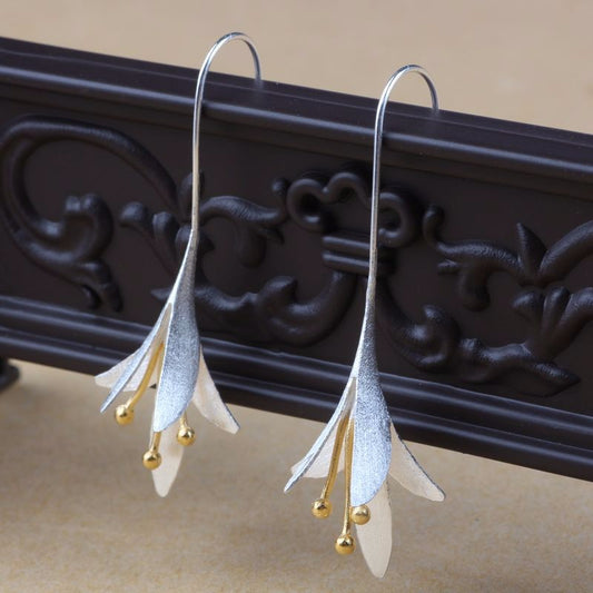 Long Flower Drop Earrings Female Handmade Flower Earrings Long Flower Drop Earrings Female High Quality Handmade Flower Earrings