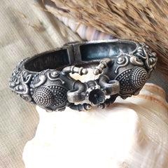 Mirage  Elephant design , Statement peace ,  Silver  kada  (Single Pic)