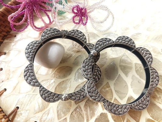 Antique Oxidized Floral  Motif Bangles – Traditional Ethnic Jewelry  (Single Pic)