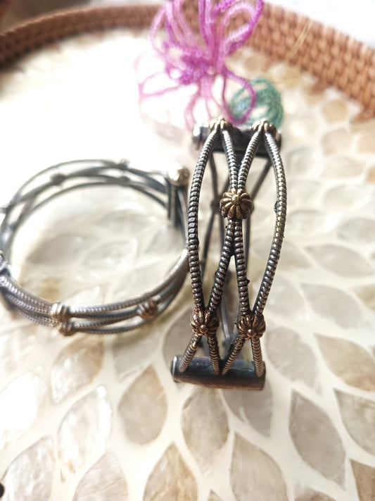 Vintage Dual-Tone Tribal Bangles (Single Pic)