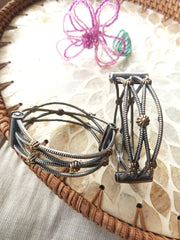 Vintage Dual-Tone Tribal Bangles (Single Pic)