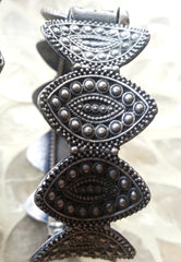 Antique Oxidized Tribal Pattern Bangles – Leaf & Eye Motif Design  (Single Pic)