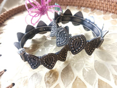 Antique Oxidized Tribal Pattern Bangles – Leaf & Eye Motif Design  (Single Pic)