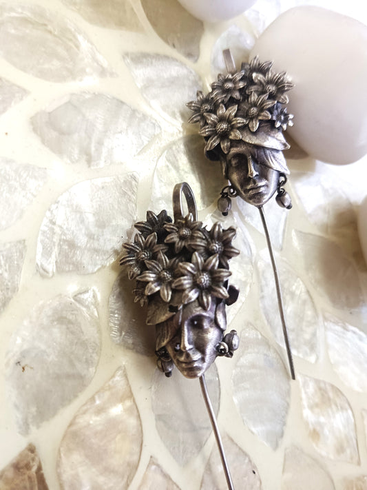 EFloral Muse Art Nouveau Lady Face Earrings  Cuff Earrings