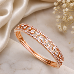 Kids Rose Gold American Diamond Bracelet for Girls with Sparkling CZ Stones | The Mirage Fashion