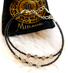 Mirage Black beads Chain Anklet