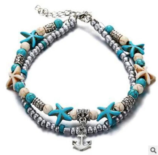 Mirage  Stylish Beads & Chain Anklet