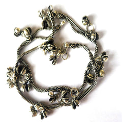 Mirage Latest German Silver Oxidized Anklet