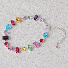 Mirage -  Cute Sweet Simple Style Plating Inlay Candy multi color stone Zircon Bracelets in golden and silver plating