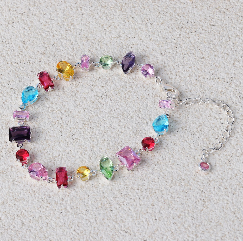 Mirage Gemstone Charm Bracelet Silver