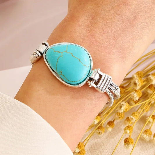 Mirage Vintage Style Bohemian Geometric Silver  unisex Turquoise Alloy  Bracelets