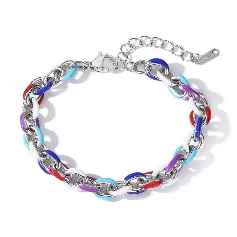 Mirage Beautiful Enamal  colourful stylish Stainless Steel Bracelets