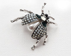 Crystal Beetle Designer Brooch  | Silver Fashion Jewelry – The Mirage Fashion