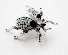 Crystal Beetle Designer Brooch  | Silver Fashion Jewelry – The Mirage Fashion