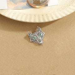 Mirage Wolf Head Brooch Pin