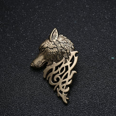 MIRAGE - Antique bronse Charming Vintage Men Punk Wolf Badge Pin Brooch |Game of Thrones Stark Wolf brooches for men latest | tie pin for men