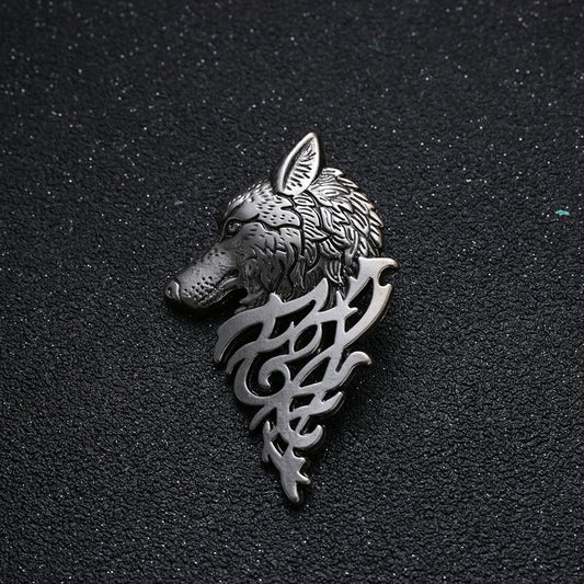 MIRAGE - Antique bronse Charming Vintage Men Punk Wolf Badge Pin Brooch |Game of Thrones Stark Wolf brooches for men latest | tie pin for men