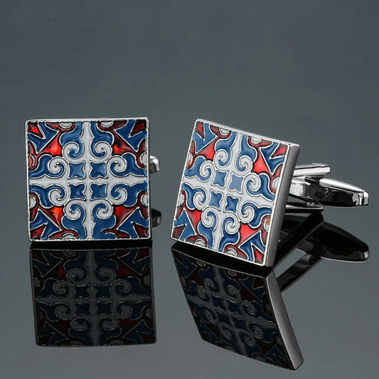 Men's Blue Butterfly Globe Crystal Cufflinks - High-Quality French Shirt Cuffs Accessories for Suits & Weddings