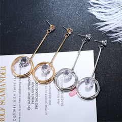 Mirage Long  Light Weight Cubic Zircon Crystal Drop Earrings for Women and Girls, for Daily Use, Office Use