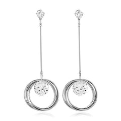 Mirage Long  Light Weight Cubic Zircon Crystal Drop Earrings for Women and Girls, for Daily Use, Office Use