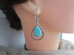 Mirage Elegant Natural Teardrop Shaped Earrings Hoop