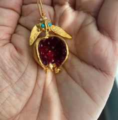 Mirage  Golden Pomegranate drop earing