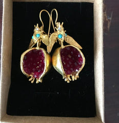 Mirage  Golden Pomegranate drop earing