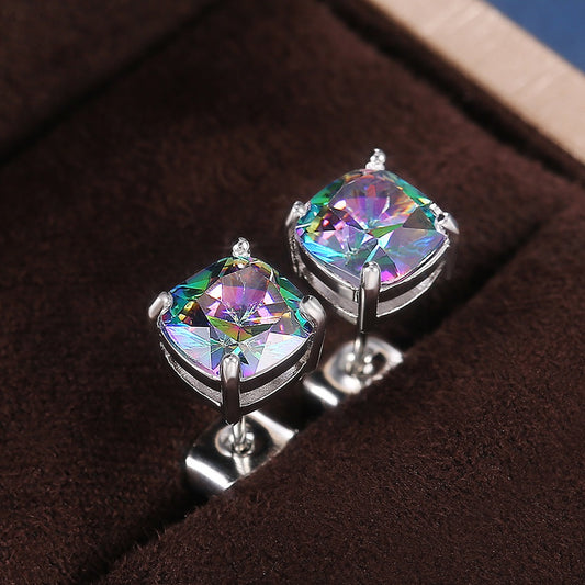 Multicolour Square Cut Stud Earrings for Women | The Mirage Fashion