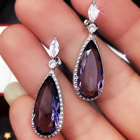 Mirage Crystal Studded Long Earrings