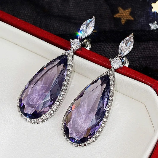 Mirage Crystal Studded Long Earrings