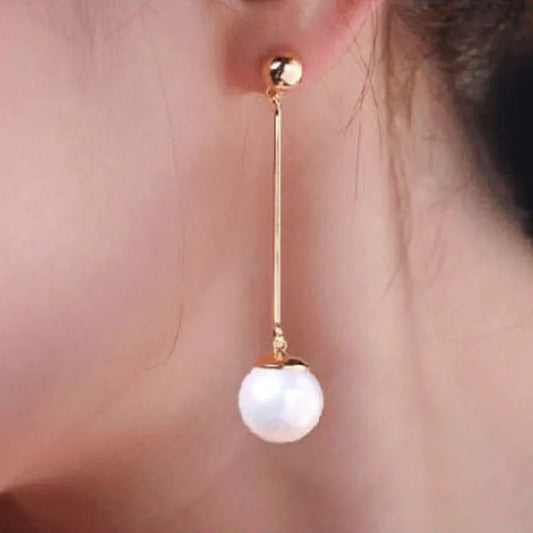 Mirage Pearl with Thin Stick Drop Earrings