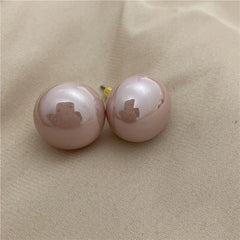 Big  Round  Pearl  Women's  Stud  earrings