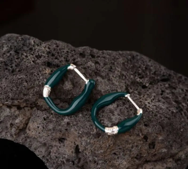 Pastel Enamel Double Hoop Earrings for Women | The Mirage Fashion