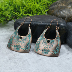 Mirage Hip-Hop Retro Solid Color Inlay Alloy Turquoise Drop Earrings