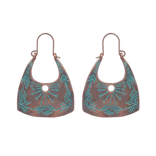 Mirage Hip-Hop Retro Solid Color Inlay Alloy Turquoise Drop Earrings