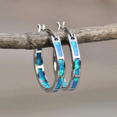 Mirage Retro Multicolor Alloy Enamel Rhinestones Women's Hoop Earrings