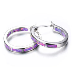 Mirage Retro Multicolor Alloy Enamel Rhinestones Women's Hoop Earrings