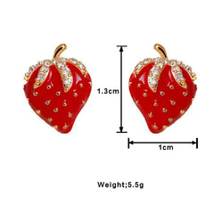 Mirage Cute Miniature Strawberry   Enamel Studs Earrings (Copy)