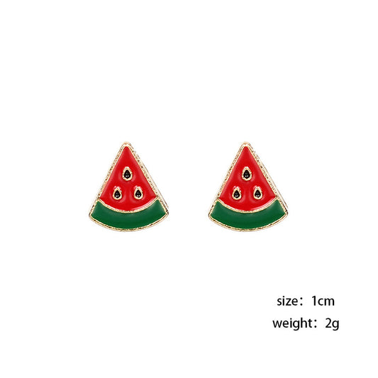 Mirage Cute Miniature water melon   Enamel Studs Earrings