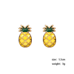 Mirage Cute Miniature Pineapple  Enamel Studs Earrings