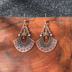 Antique Copper Tribal Drop Earrings | Handcrafted Boho Statement Jewelry by The Mirage Fashion