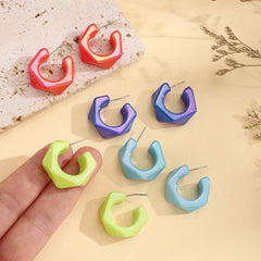 Neon Green Geometric Hoop Earrings | Trendy Chunky Statement Earrings for Women – The Mirage Fashion