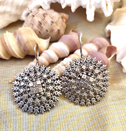 Silver replica Earrings,Flower Design Earrings