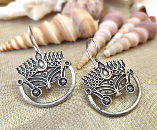 Mirage Oxidised Silver Navratri Earring