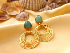 Mirage Stone Brass Trendy Earring